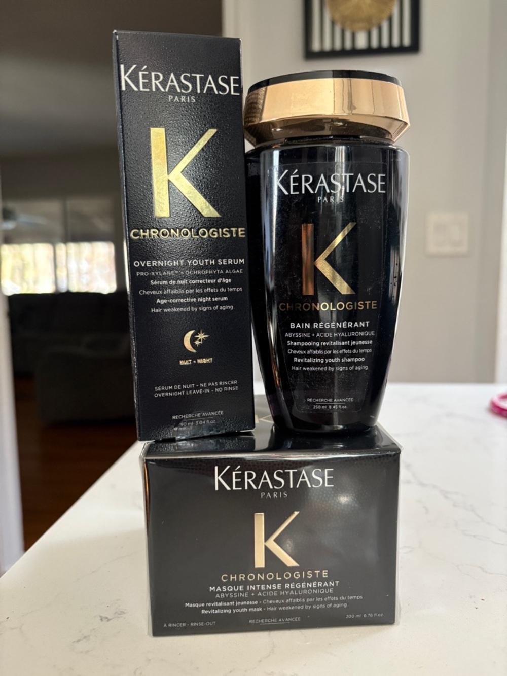 New ! Kérastase Chronologiste Hair Trio - Black & Gold Packaging